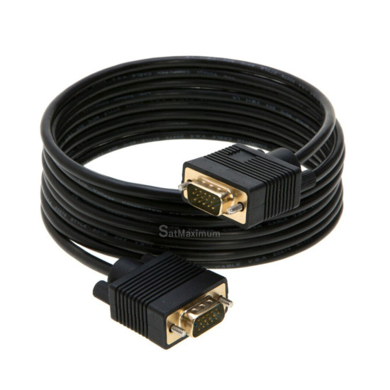 15FT VGA/SVGA Cable Male to Male Monitor TV Video Wire 15 PIN Cord