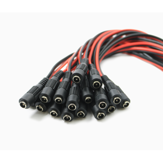 DC Power Pigtail Cable Plug 18AWG 2.1mm x 5.5mm 12V 5A Female Connector Pack Lot
