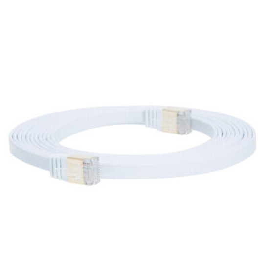 CAT7 Ultra Slim Flat SFTP Ethernet Patch Cable 10Gbps LAN Network Cord White Lot