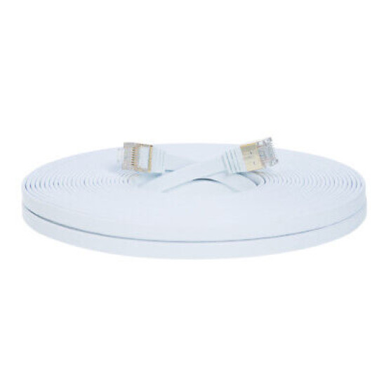 CAT7 Ultra Slim Flat SFTP Ethernet Patch Cable 10Gbps LAN Network Cord White Lot