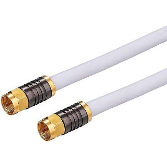 RG6 QUAD Shield Coax Cable White TV Antenna Satellite 3ft-100ft Multi-Pack Lot