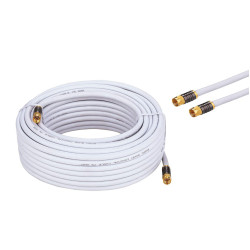 RG6 QUAD Shield Coax Cable White TV Antenna Satellite 3ft-100ft Multi-Pack Lot