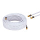 RG6 QUAD Shield Coax Cable White TV Antenna Satellite 3ft-100ft Multi-Pack Lot