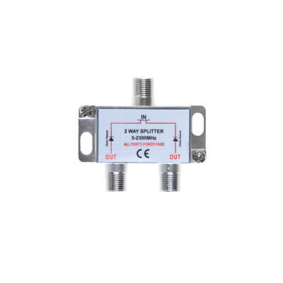 2-Way TV Coaxial Cable Splitter 5-2300MHz For RG6 RG59 TV Antenna Coax Adapter