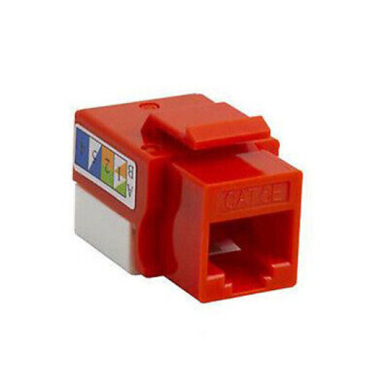 Cat5e Red Keystone Jack 45° Angled Punchdown Network Connector Multipack LOT