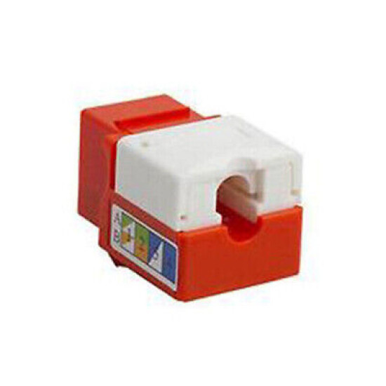 Cat5e Red Keystone Jack 45° Angled Punchdown Network Connector Multipack LOT