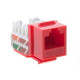 Cat5e Red Keystone Jack 45° Angled Punchdown Network Connector Multipack LOT