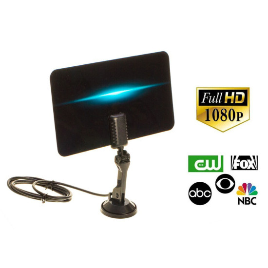 Digital Indoor Ultra Thin TV Antenna 30 Miles HDTV 1080p VHF UHF FM Multi LOT