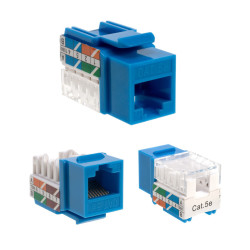 Cat5e Blue Keystone Jack 45° Angled Punchdown Network Connector Multipack LOT