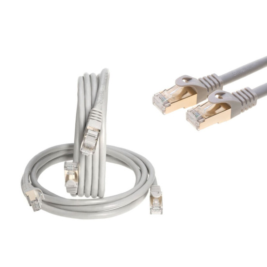 Cat7 S/FTP Ethernet Network Cable High Speed LAN Patch Cord Gray 6f-20ft- LOT