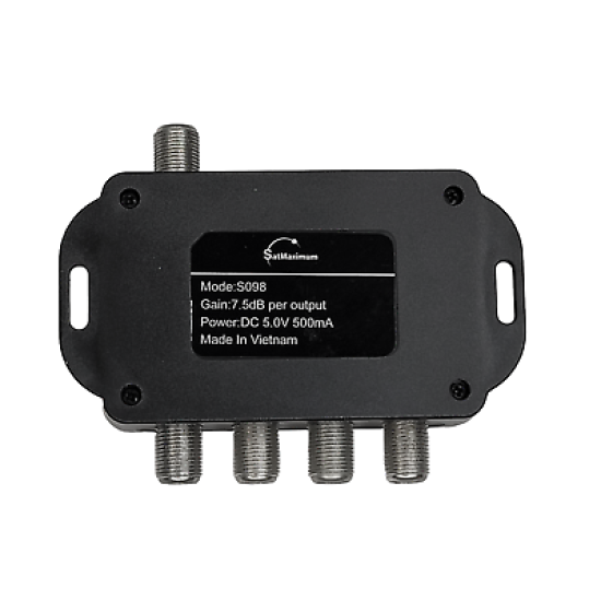 4 Ports TV Antenna Amplifier HDTV Cable Audio Video Signal Booster Splitter