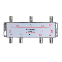 6-Way TV Coaxial Cable Splitter 5-2300MHz For RG6 RG59 TV Antenna Satellite HDTV