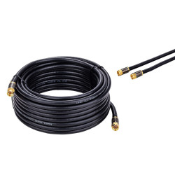 RG6 QUAD Shield Coax Cable Black TV Antenna Satellite 3ft-100ft Multi-Pack Lot