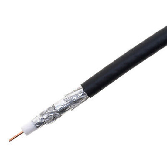 RG6 QUAD Shield Coax Cable Black TV Antenna Satellite 3ft-100ft Multi-Pack Lot
