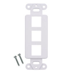 3-Port White Decora Keystone Jack Wall Plate Insert for RCA F-TYPE RJ45 HDMI LOT