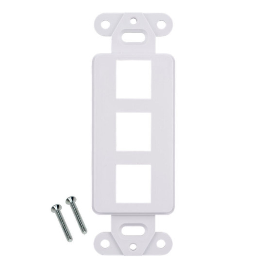 3-Port White Decora Keystone Jack Wall Plate Insert for RCA F-TYPE RJ45 HDMI LOT