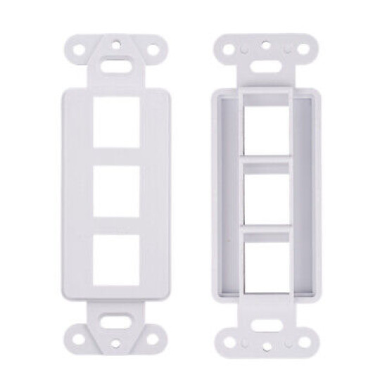 3-Port White Decora Keystone Jack Wall Plate Insert for RCA F-TYPE RJ45 HDMI LOT