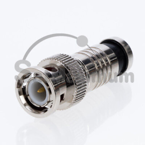 RG6 RG59 Male Connector to BNC Compression / Crimp On / Twist On Adapter - LOT