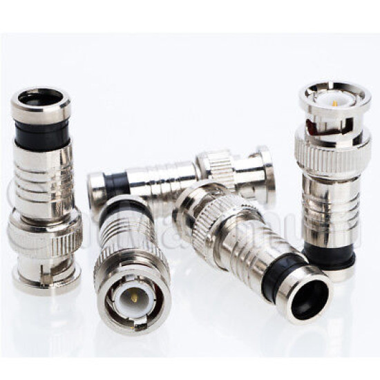 BNC Male to RG59 / RG6 Compression Coax Connector for CCTV Coaxial Cable lot