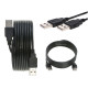 USB 2.0 Cable Black Type A Male to A Male High-Speed Data Transfer Charger Cord