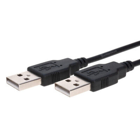 USB 2.0 Cable Black Type A Male to A Male High-Speed Data Transfer Charger Cord
