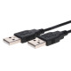 USB 2.0 Cable Black Type A Male to A Male High-Speed Data Transfer Charger Cord