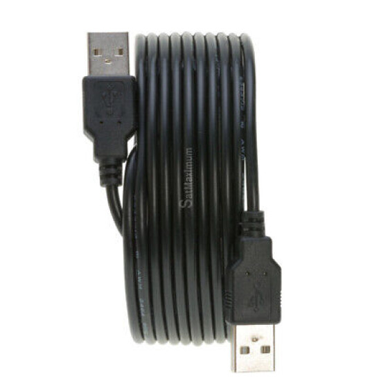 USB 2.0 Cable Black Type A Male to A Male High-Speed Data Transfer Charger Cord