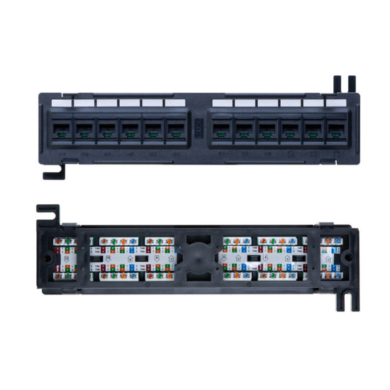 Cat5e UTP Patch Panel 12 Ports 110Type RJ45 LAN Ethernet Network Rack Wall Mount