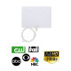 Flat Digital Indoor TV Antenna w/RG6 Coaxial Cable White HDTV 1080p VHF UHF LOT