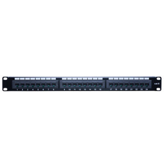 Cat6 UTP Patch Panel 24 Ports 110Type RJ45 Ethernet LAN Network Rack Wall Mount