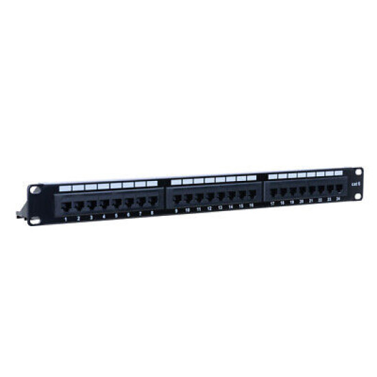 Cat6 UTP Patch Panel 24 Ports 110Type RJ45 Ethernet LAN Network Rack Wall Mount