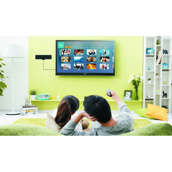 Digital Indoor TV Antenna Black 25 Miles Ultra-Thin Mini HDTV VHF UHF Multi LOT