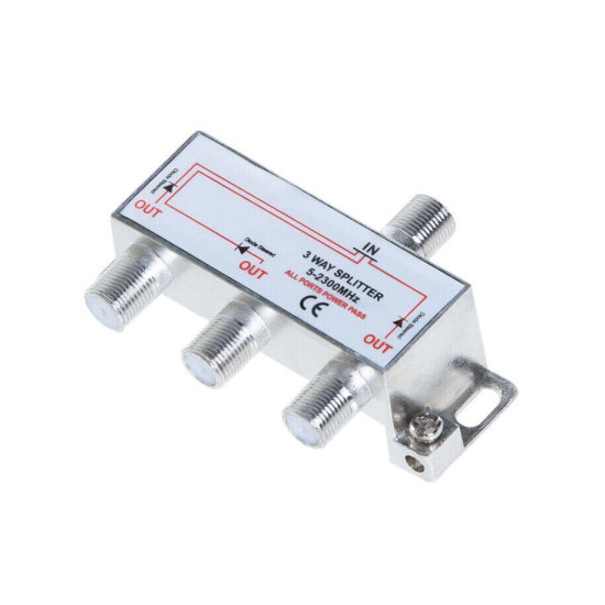 3-Way Coaxial Cable Splitter 5-2300 MHz for RG6 RG59 TV Antenna Multipack LOT