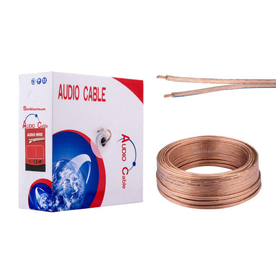 Speaker Wire 12/2 14/2 16/2 AWG Clear Audio Cable Transparent for Car Home Lot