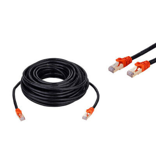 CAT7 50FT SFTP Outdoor Ethernet Patch Cable 26AWG 600MHz Copper LAN Network Cord