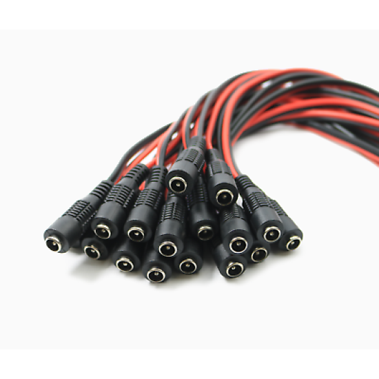 DC Power Pigtail Cable Plug 18AWG 2.1mm x 5.5mm 12V 5A Male & Female Pack Lot