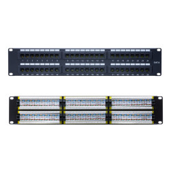 Cat6 UTP Patch Panel 48 Ports 110Type RJ45 Ethernet LAN Network Rack Wall Mount