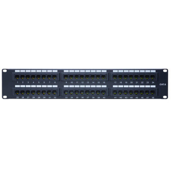 Cat6 UTP Patch Panel 48 Ports 110Type RJ45 Ethernet LAN Network Rack Wall Mount