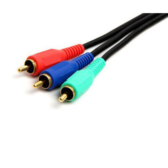 3RCA to 3RCA RGB Gold Plated Male Cable Component Video Audio VCR DVD AV LOT