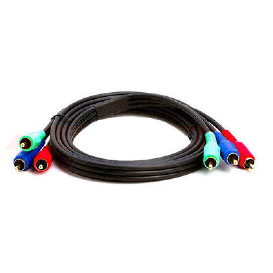 3RCA to 3RCA RGB Gold Plated Male Cable Component Video Audio VCR DVD AV LOT