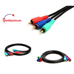 3RCA to 3RCA RGB Gold Plated Male Cable Component Video Audio VCR DVD AV LOT