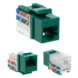 Cat5e Green Keystone Jack 45° Angled Punchdown Network Connector Multipack LOT
