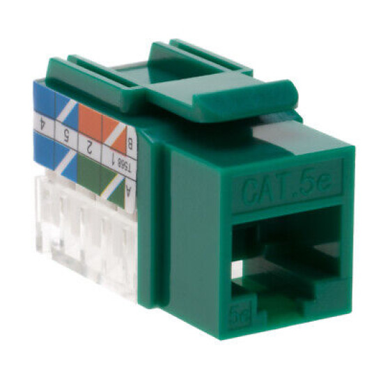 Cat5e Green Keystone Jack 45° Angled Punchdown Network Connector Multipack LOT