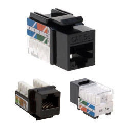 Cat5e Black Keystone Jack 45° Angled Punchdown Network Connector Multipack LOT