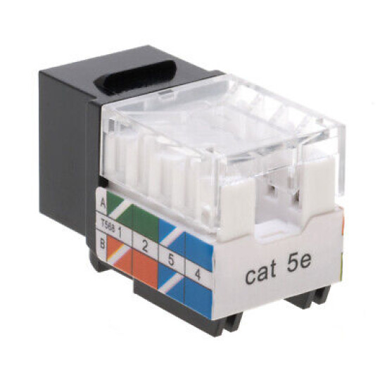 Cat5e Black Keystone Jack 45° Angled Punchdown Network Connector Multipack LOT