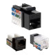 Cat5e Black Keystone Jack 45° Angled Punchdown Network Connector Multipack LOT