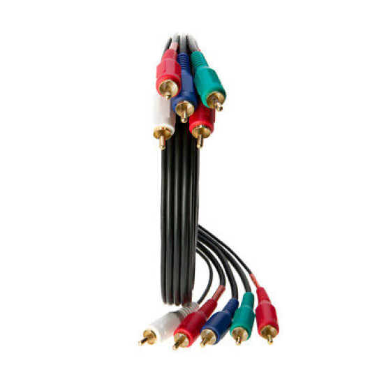 5 RCA Male to 5 RCA Male Audio Video Component Cable A/V TV DVD Multi-Pack - LOT