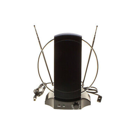 Digital TV Indoor Antenna 50+ Miles 1080p HDTV UHF VHF FM 36dB Signal Booster