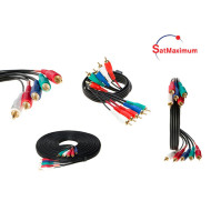 5 RCA Male to 5 RCA Male Audio Video Component Cable TV DVD Blu-ray Cord - LOT