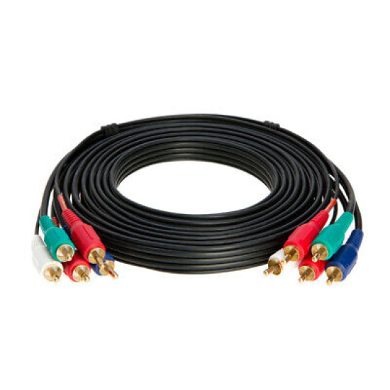 5 RCA Male to 5 RCA Male Audio Video Component Cable TV DVD Blu-ray Cord - LOT